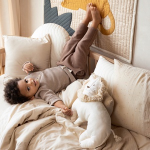 Weißer Löwe Kissen 39x33 Nobodinoz