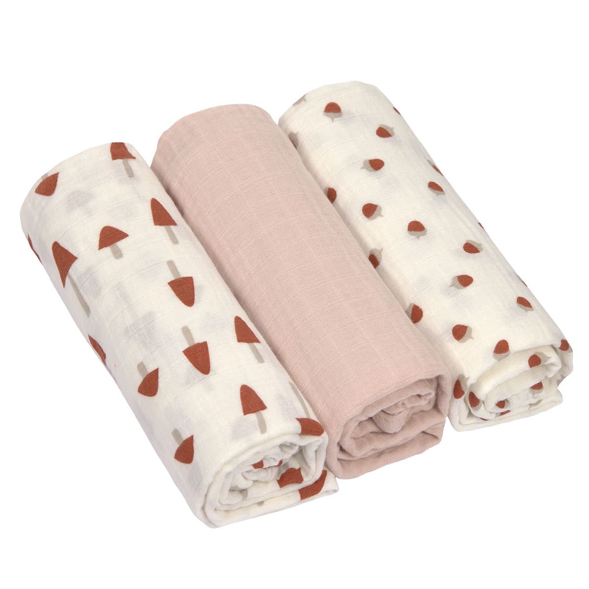 Wickel- und Spucktuch L Little Forest puderrosa 85 x 85 Laessig