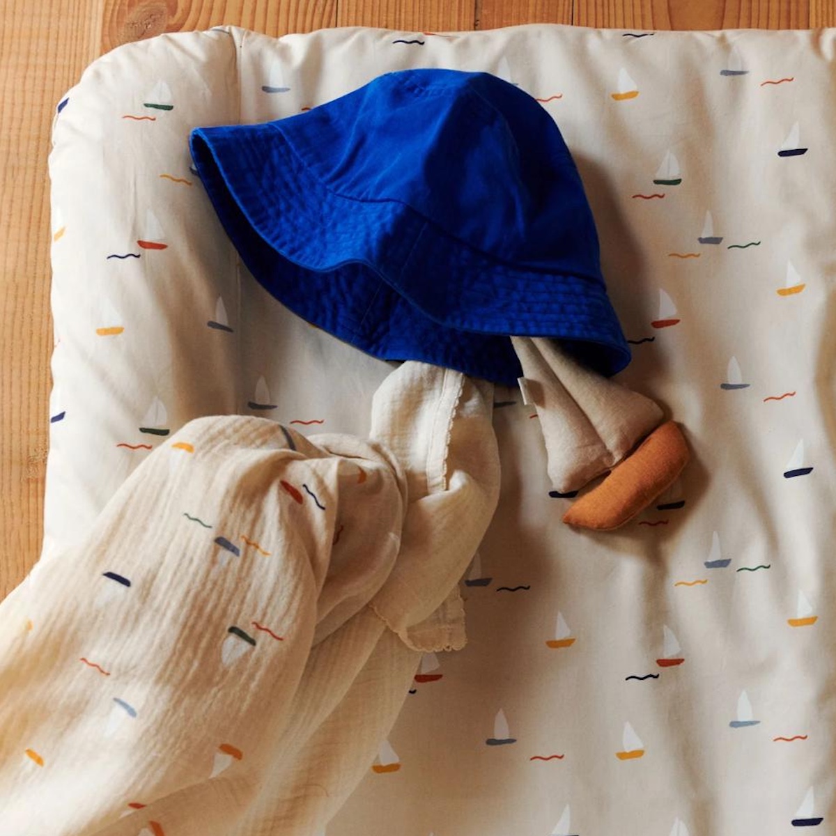 Wickelauflage 65x74cm DOVE Dear April Pond Boats