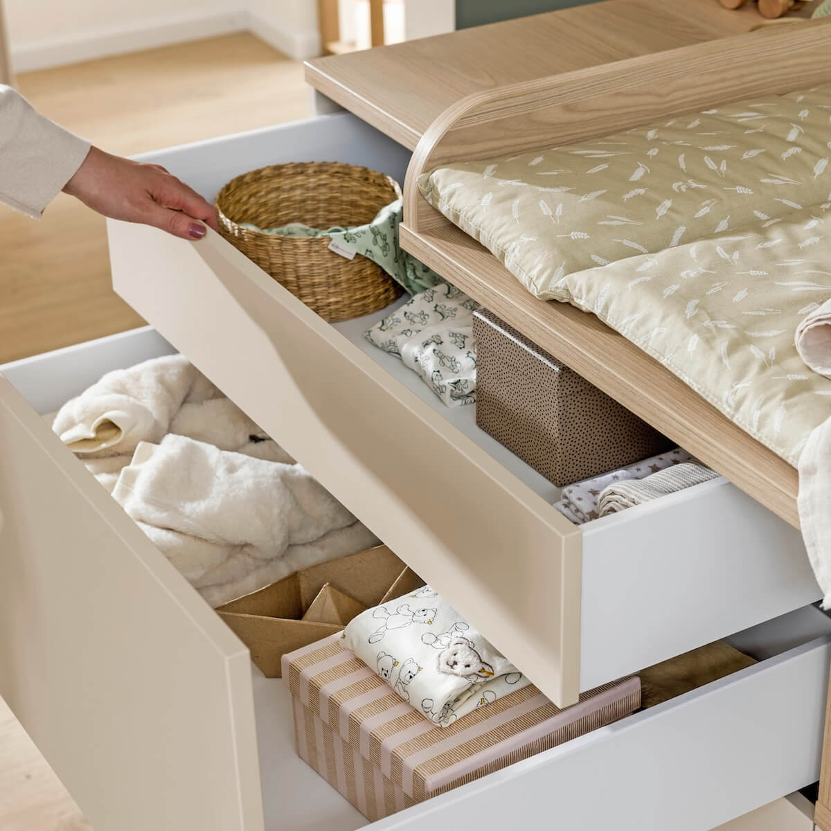 Wickelaufsatz für Kommode 1705222, skandinavische Holznachbildung MILA & BEN Paidi Skandinavisches Holz