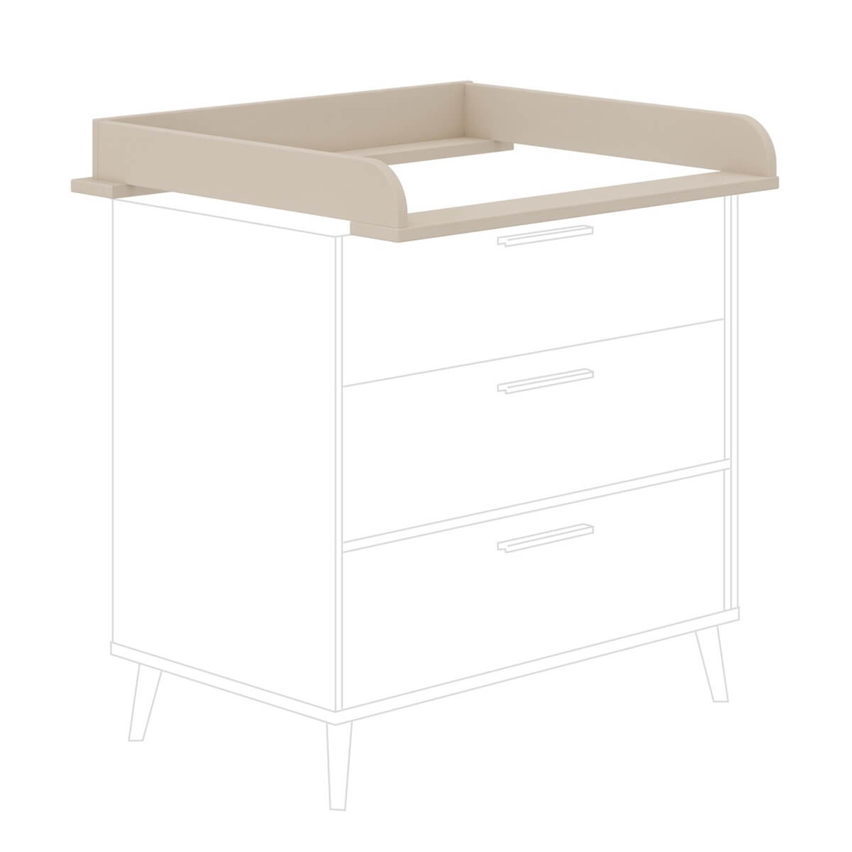 Wickelaufsatz schmal, für Kommode 173 551 _ , Kaschmir Beige EEFJE Paidi Beige cashmere