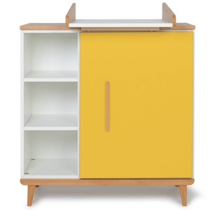 Wickelkommode 1 Tür 3 Nischen NADO Retro Buche sunshine yellow