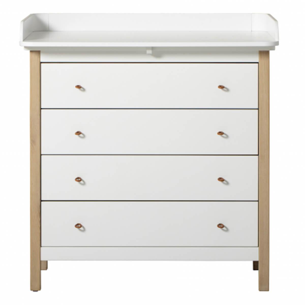 Wickelkommode 4 Schubladen WOOD Oliver Furniture weiß-Eiche