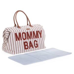Wickeltasche MOMMY BAG STREIFEN Childhome nude terracotta