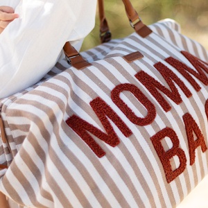 Wickeltasche MOMMY BAG STREIFEN Childhome nude terracotta