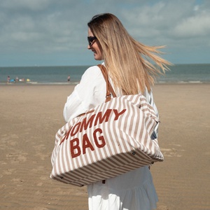 Wickeltasche MOMMY BAG STREIFEN Childhome nude terracotta