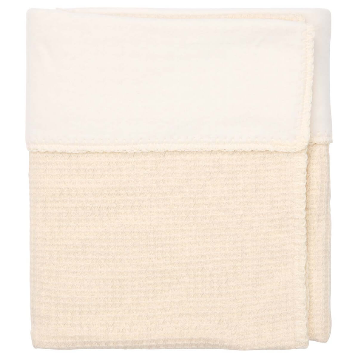 Wiegendecke aus Baumwoll-Fleece Malaga Koeka warm white