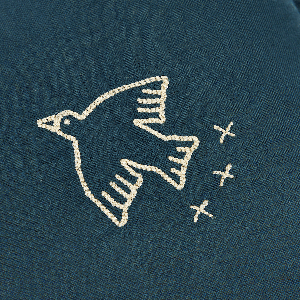 Wolkenkissen aus französischem Leinen. Deep Blue. Maße: 50x28x10cm Nobodinoz